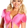 Be Wicked Lingerie Stretch Lycra Hot Pink Schoolgirl Top 2 Be Wicked Lingerie Stretch Lycra Hot Pink Schoolgirl Top