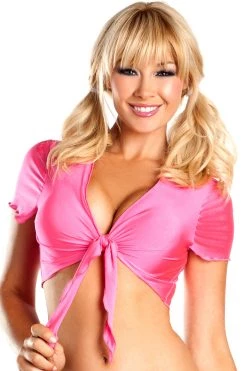 Be Wicked Lingerie Stretch Lycra Hot Pink Schoolgirl Top
