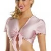 Be Wicked Lingerie Stretch Lycra Pink Schoolgirl Top