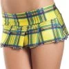 Be Wicked Yellow Plaid Micro School Girl Skirt