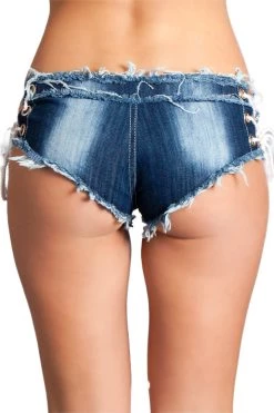 Be Wicked Dancewear Lace-Up Denim Booty Shorts