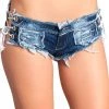 Be Wicked Dancewear Lace-Up Denim Booty Shorts 2 Be Wicked Dancewear Lace-Up Denim Booty Shorts