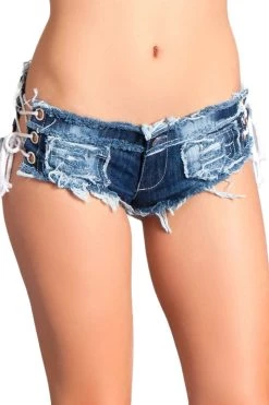 Be Wicked Dancewear Lace-Up Denim Booty Shorts