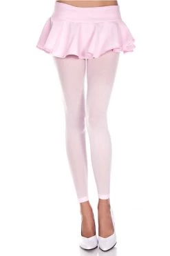 Music Legs Hosiery Bonbon Baby Pink Opaque Footless Tights