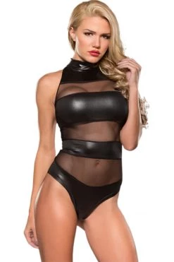 Allure Black Banded Abandon Bodysuit Lingerie