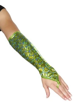 Roma Accessories (Costume) Pair Of Fingerless Elbow Length Mermaid Gloves - Sea Foam Green