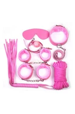 OY Brands Pink Faux Leather Bondage Set