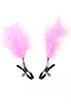 OY Brands Pink Feather Nipple Clamps