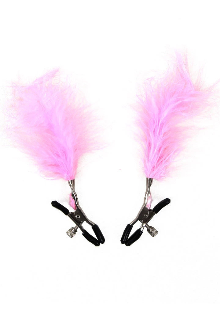 OY Brands Pink Feather Nipple Clamps 3 OY Brands Pink Feather Nipple Clamps