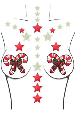 NevaNude Starry Candy Cane Body Pasties Top