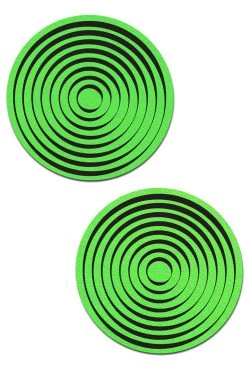 Pastease Glow In The Dark & Neon UV Reactive Neon Green Spiral Nipple Pasties