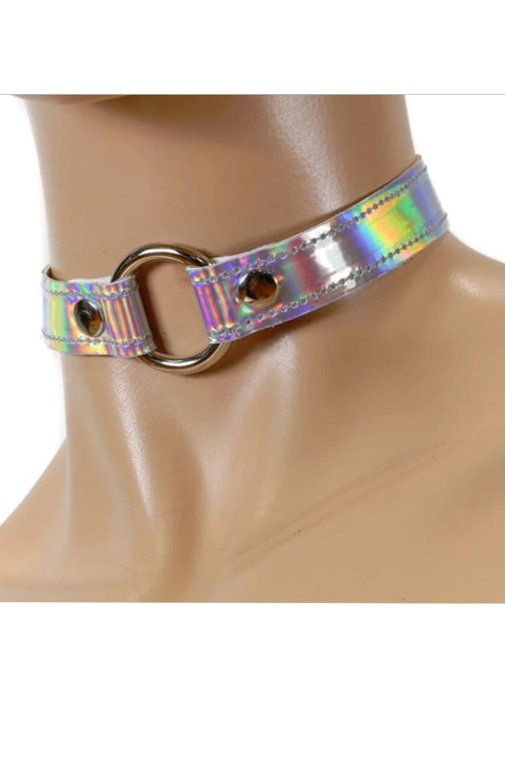 Funk Plus Holographic Choker & Metal O Ring 3 Funk Plus Holographic Choker & Metal O Ring