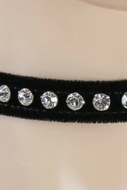 Funk Plus Black Velvet Choker With Rhinestones