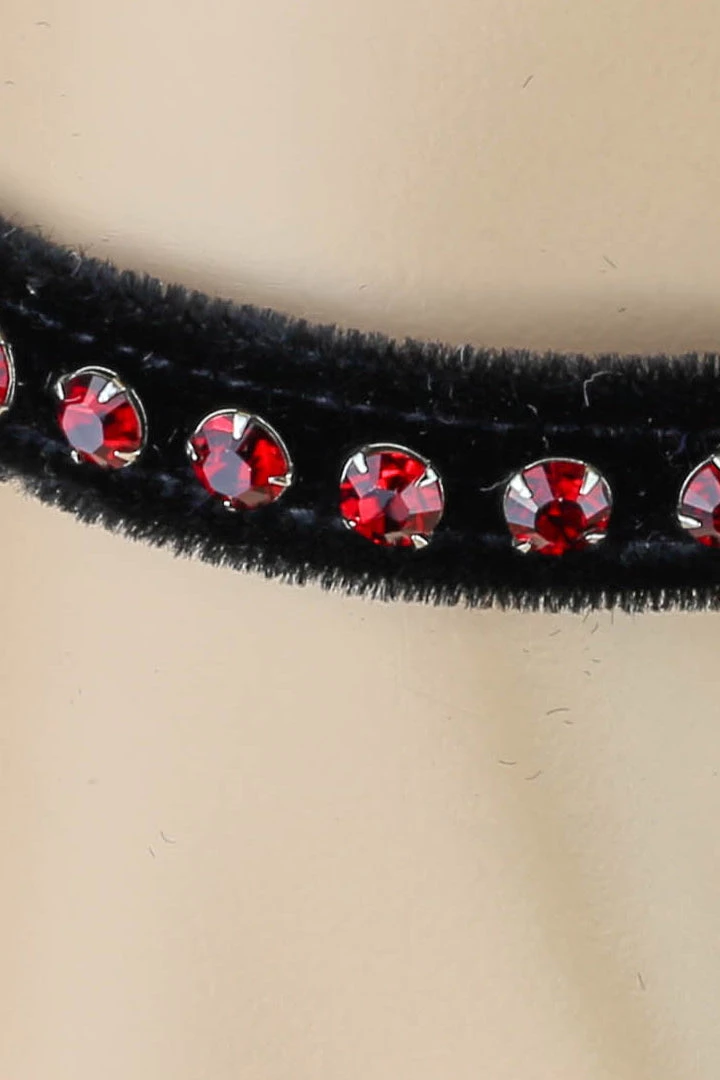 Funk Plus Black Velvet Choker With Red Rhinestones 4 Funk Plus Black Velvet Choker With Red Rhinestones