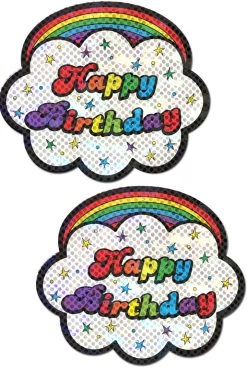Pastease Rainbow 'Happy Birthday' Cloud Nipple Pasties Dancewear
