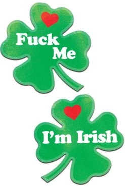 Pastease Accessories Fuck Me I'm Irish Clover Nipple Pasties
