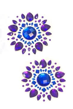 NevaNude Flower Power Purple Crystal Boob Jewels Dancewear