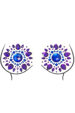 NevaNude Flower Power Purple Crystal Boob Jewels Dancewear