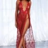 Dreamgirl High Slit Lace Lingerie Gown
