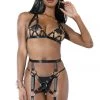 Coquette BDSM Lingerie Restrained Urges Harness Bra & Garter Set 1 Coquette BDSM Lingerie Restrained Urges Harness Bra & Garter Set