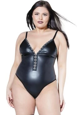 Coquette BDSM Lingerie Wet Look Dominatrix Bodysuit With Chains 12 Coquette BDSM Lingerie Wet Look Dominatrix Bodysuit With Chains