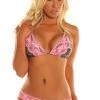 Daisy Corsets Swimwear Gunmetal Sequin Pucker Back Bikini W/Pink Lace*