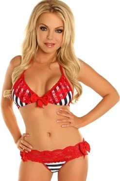Daisy Corsets Nautical Lace Trimmed Scrunch Bikini*
