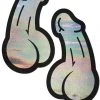 Pastease Accessories Holographic Silver Dick Nipple Pasties