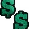 Pastease Green Glitter Dollar Sign Nipple Pasties