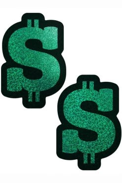 Pastease Green Glitter Dollar Sign Nipple Pasties