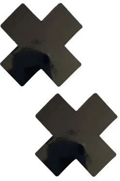 NevaNude New Black Wet Vinyl X Nipple Pasties