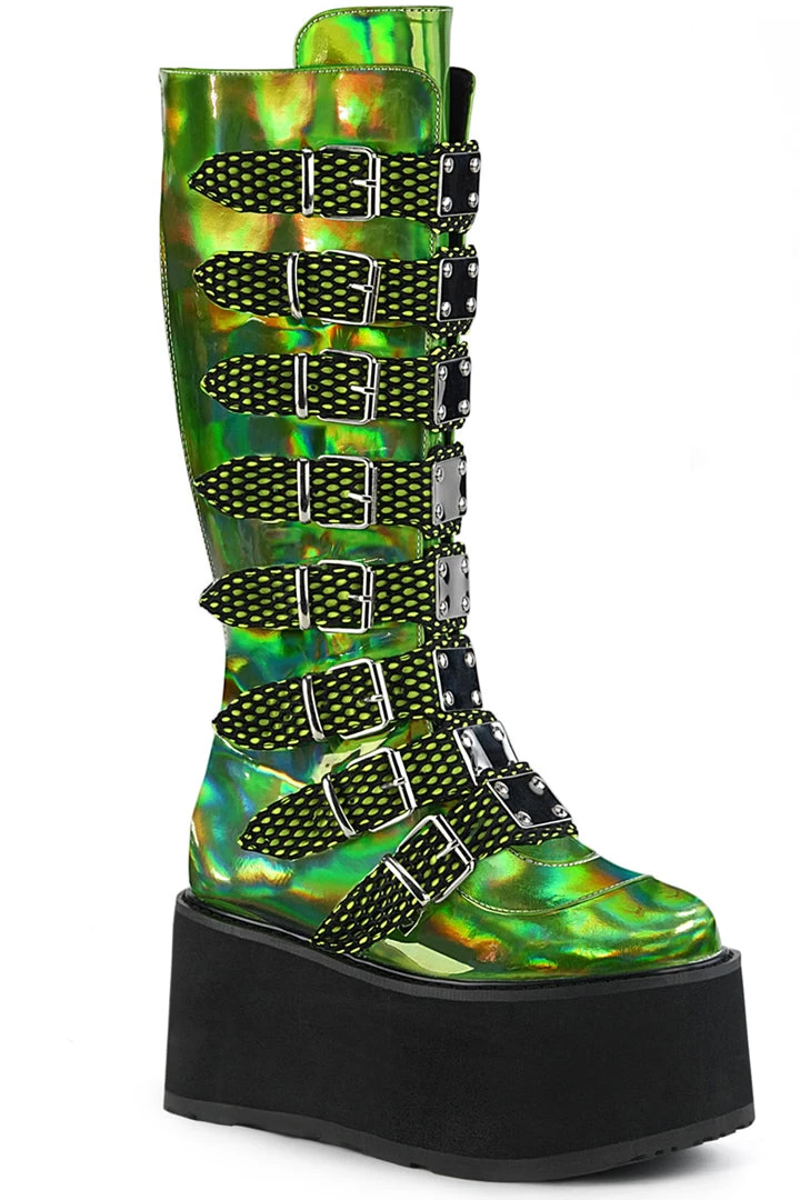 Demonia Green Vegan Leather 3.5" Platform Mid-Calf Boots* Shoes 3 Demonia Green Vegan Leather 3.5" Platform Mid-Calf Boots* Shoes