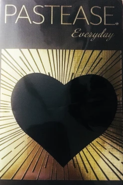 Pastease Everyday Reusable Liquid Black Heart Nipple Pasties