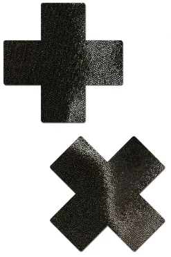 Pastease Everyday Reusable Liquid Black Cross Nipple Pasties Accessories