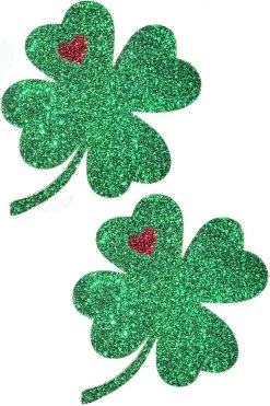 NevaNude Green Glitter Clover Nipple Pasties