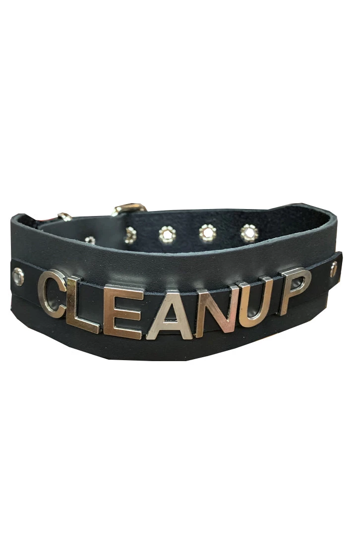 Funk Plus 1 3/4" Leather Strap 'CLEANUP' Name Choker BDSM Collars 4 Funk Plus 1 3/4" Leather Strap 'CLEANUP' Name Choker BDSM Collars