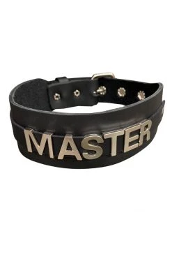 Funk Plus 1 3/4" Leather Strap 'MASTER' Name Choker