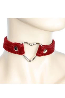 Funk Plus Heart Ring Red Velvet Choker