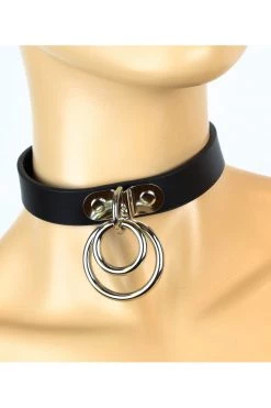 Funk Plus Leather Double O Ring Choker