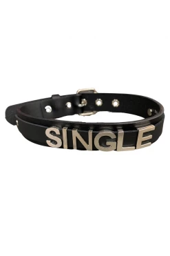 Funk Plus 3D Leather 'SINGLE' Name Choker BDSM Collars