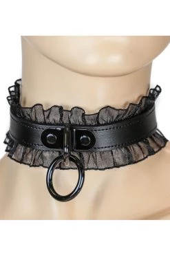 Funk Plus Leather & Lace O Ring Choker