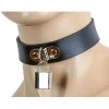 Funk Plus Black Leather Collar With D-Ring And Square Lock BDSM Collars