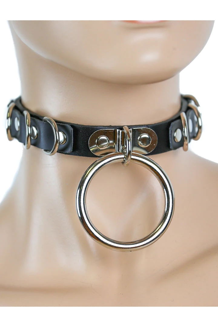 Funk Plus Leather Multi D Ring BDSM Collar BDSM Collars 3 Funk Plus Leather Multi D Ring BDSM Collar BDSM Collars