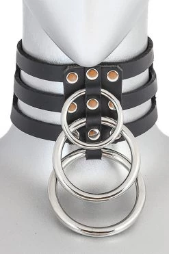 Funk Plus Triple Leather O Ring Choker