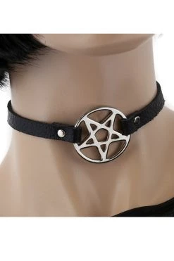 Funk Plus Pentagram Leather Choker BDSM Collars