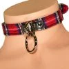 Funk Plus Red Plaid O Ring Choker Collar