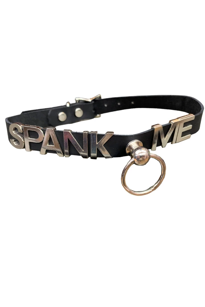Funk Plus 3D Steel SPANK ME Name Collar With Bondage Ring 4 Funk Plus 3D Steel SPANK ME Name Collar With Bondage Ring