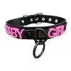 Funk Plus 1 1/4" Leather 'BABY GIRL' Pink Name Choker