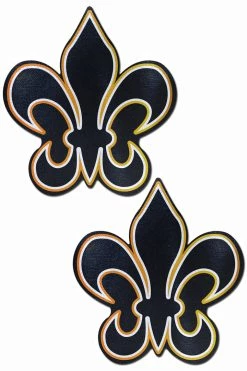 Pastease Fleur-de-lis Black, White & Gold Nipple Pasties Accessories