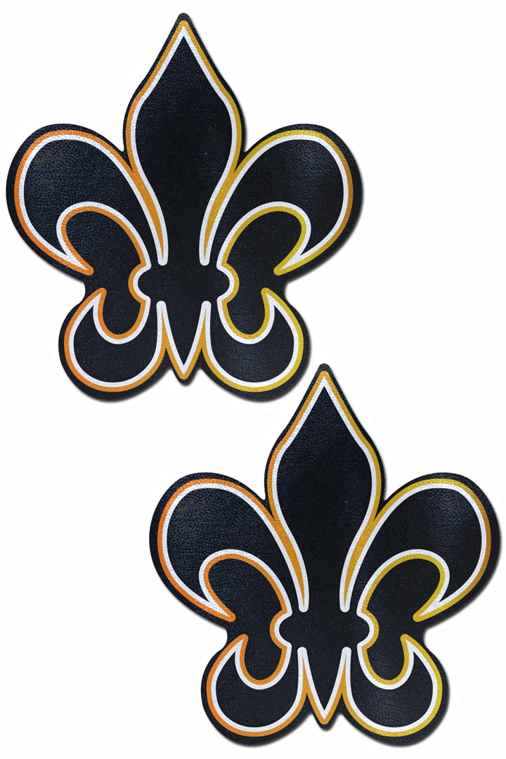 Pastease Fleur-de-lis Black, White & Gold Nipple Pasties Accessories 3 Pastease Fleur-de-lis Black, White & Gold Nipple Pasties Accessories